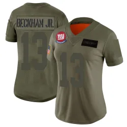 Women's Odell Beckham Jr. New York Giants No.13 Limited 2019 Salute to Service Jersey - Camo