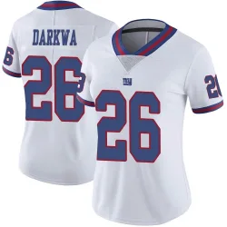 Women's Orleans Darkwa New York Giants No.26 Limited Color Rush Jersey - White