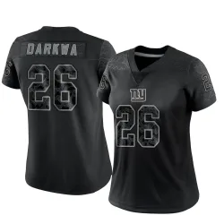 Women's Orleans Darkwa New York Giants No.26 Limited Reflective Jersey - Black