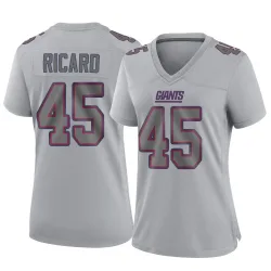 Women's Patrick Ricard New York Giants No.45 Game Atmosphere Fashion Jersey - Gray