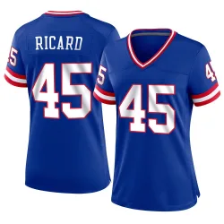 Women's Patrick Ricard New York Giants No.45 Game Classic Jersey - Royal