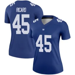 Women's Patrick Ricard New York Giants No.45 Legend Jersey - Royal