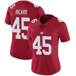 Women's Patrick Ricard New York Giants No.45 Limited Alternate Vapor Untouchable Jersey - Red