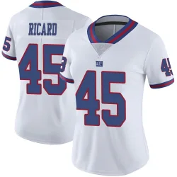 Women's Patrick Ricard New York Giants No.45 Limited Color Rush Jersey - White