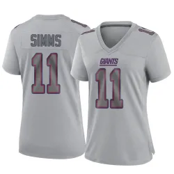 Women's Phil Simms New York Giants No.11 Game Atmosphere Fashion Jersey - Gray