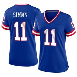 Women's Phil Simms New York Giants No.11 Game Classic Jersey - Royal