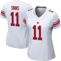 Women's Phil Simms New York Giants No.11 Game Jersey - White