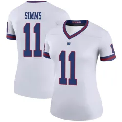 Women's Phil Simms New York Giants No.11 Legend Color Rush Jersey - White