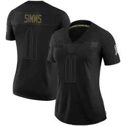 Women's Phil Simms New York Giants No.11 Limited 2020 Salute To Service Jersey - Black