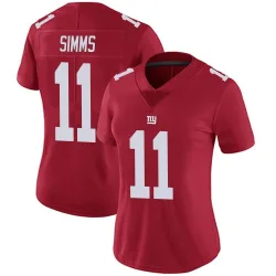 Women's Phil Simms New York Giants No.11 Limited Alternate Vapor Untouchable Jersey - Red