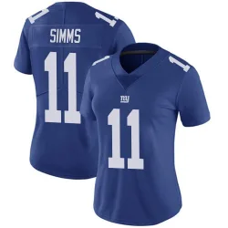 Women's Phil Simms New York Giants No.11 Limited Team Color Vapor Untouchable Jersey - Royal