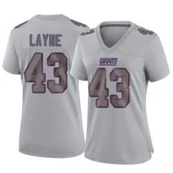 Women's Raheem Layne New York Giants No.43 Game Atmosphere Fashion Jersey - Gray