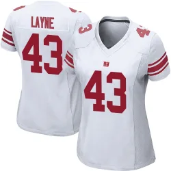 Women's Raheem Layne New York Giants No.43 Game Jersey - White