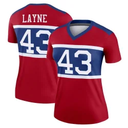 Women's Raheem Layne New York Giants No.43 Legend Century Alternate Jersey - Red