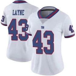 Women's Raheem Layne New York Giants No.43 Limited Color Rush Jersey - White