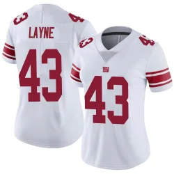 Women's Raheem Layne New York Giants No.43 Limited Vapor Untouchable Jersey - White