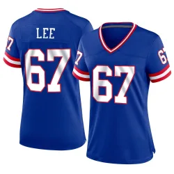Women's Ricky Lee New York Giants No.67 Game Classic Jersey - Royal