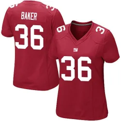 Women's Rushawn Baker New York Giants No.36 Game Alternate Jersey - Red