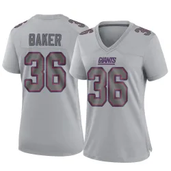 Women's Rushawn Baker New York Giants No.36 Game Atmosphere Fashion Jersey - Gray