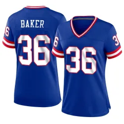 Women's Rushawn Baker New York Giants No.36 Game Classic Jersey - Royal