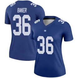 Women's Rushawn Baker New York Giants No.36 Legend Jersey - Royal