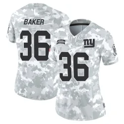 Women's Rushawn Baker New York Giants No.36 Limited 2024 Salute to Service Jersey - Arctic Camo