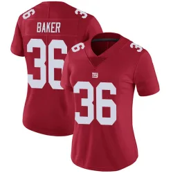 Women's Rushawn Baker New York Giants No.36 Limited Alternate Vapor Untouchable Jersey - Red