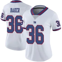 Women's Rushawn Baker New York Giants No.36 Limited Color Rush Jersey - White