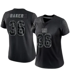 Women's Rushawn Baker New York Giants No.36 Limited Reflective Jersey - Black