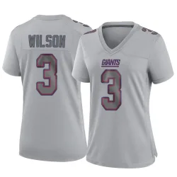 Women's Russell Wilson New York Giants No.3 Game Atmosphere Fashion Jersey - Gray