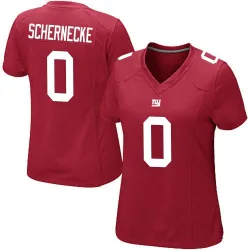Women's Ryan Schernecke New York Giants No.0 Game Alternate Jersey - Red