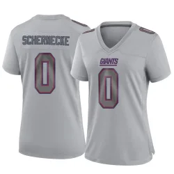 Women's Ryan Schernecke New York Giants No.0 Game Atmosphere Fashion Jersey - Gray