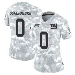 Women's Ryan Schernecke New York Giants No.0 Limited 2024 Salute to Service Jersey - Arctic Camo