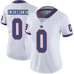 Women's Ryan Schernecke New York Giants No.0 Limited Color Rush Jersey - White