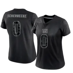 Women's Ryan Schernecke New York Giants No.0 Limited Reflective Jersey - Black