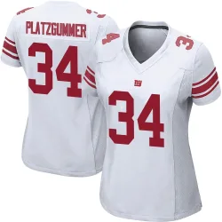 Women's Sandro Platzgummer New York Giants No.34 Game Jersey - White
