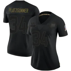 Women's Sandro Platzgummer New York Giants No.34 Limited 2020 Salute To Service Jersey - Black