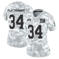 Women's Sandro Platzgummer New York Giants No.34 Limited 2024 Salute to Service Jersey - Arctic Camo