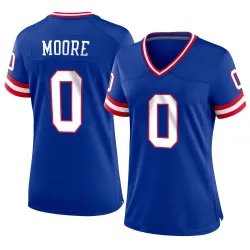 Women's TJ Moore New York Giants No.0 Game Classic Jersey - Royal