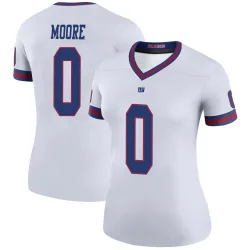 Women's TJ Moore New York Giants No.0 Legend Color Rush Jersey - White
