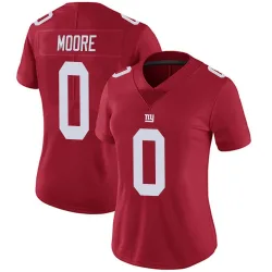Women's TJ Moore New York Giants No.0 Limited Alternate Vapor Untouchable Jersey - Red