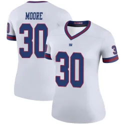 Women's TJ Moore New York Giants No.30 Legend Color Rush Jersey - White