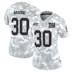 Women's TJ Moore New York Giants No.30 Limited 2024 Salute to Service Jersey - Arctic Camo