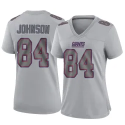 Women's Theo Johnson New York Giants No.84 Game Atmosphere Fashion Jersey - Gray