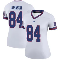 Women's Theo Johnson New York Giants No.84 Legend Color Rush Jersey - White