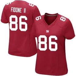 Women's Thomas Fidone II New York Giants No.86 Game Alternate Jersey - Red