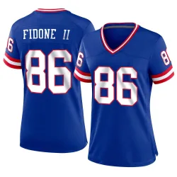 Women's Thomas Fidone II New York Giants No.86 Game Classic Jersey - Royal