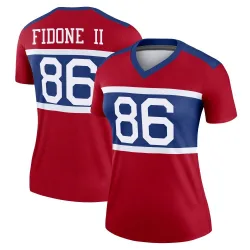 Women's Thomas Fidone II New York Giants No.86 Legend Century Alternate Jersey - Red