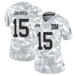 Women's Tommy DeVito New York Giants No.15 Limited 2024 Salute to Service Jersey - Arctic Camo