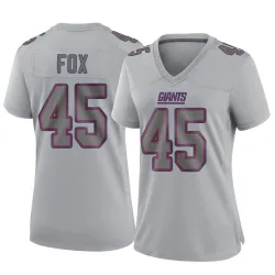 Women's Tomon Fox New York Giants No.45 Game Atmosphere Fashion Jersey - Gray